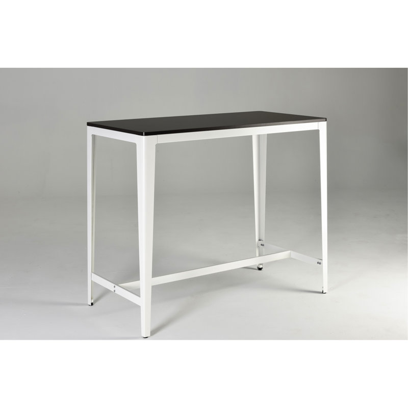 Table en H à hauteur de comptoir, brun / blanc, cuisine Mid-Century moderne, brun blanc