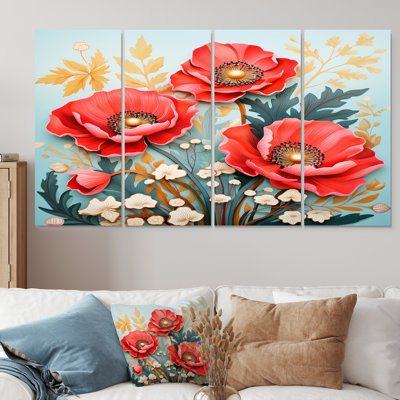 Ullery - Poppy Wall Art 4 Piece