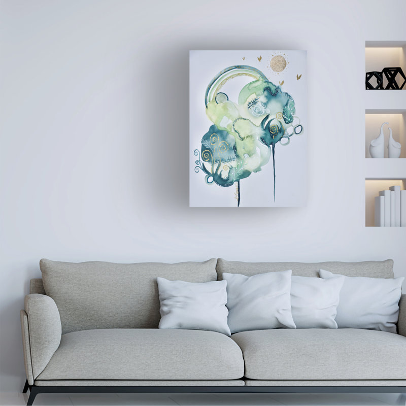 «Wrap In The Sky Green River», art mural sur toile tendue pour décor de salon, de chambre à coucher ou de bureau - Amy Tieman - 24 x 32