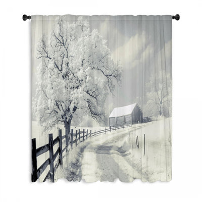 Farmhouse Window Curtains, Rural Blockout & Sheer Curtains - 1 Panel
