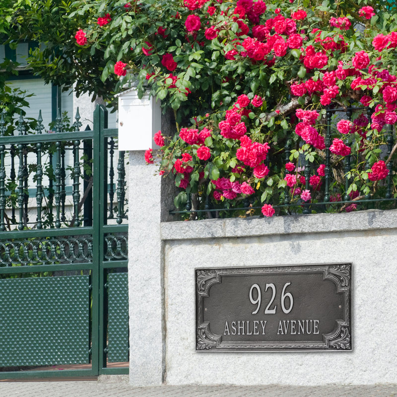 Plaque d'adresse murale sur 2 lignes Signature Series, Gris fumée, Gris, Oui