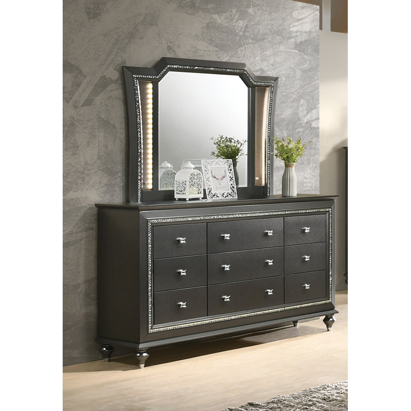 Commode 9 tiroirs avec miroir Webber