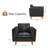 Napa Leather Accent Chair, 41.9 Inch Leather Chair for Living Room, Leather Office Chair, Solid Wood Accent-130691307