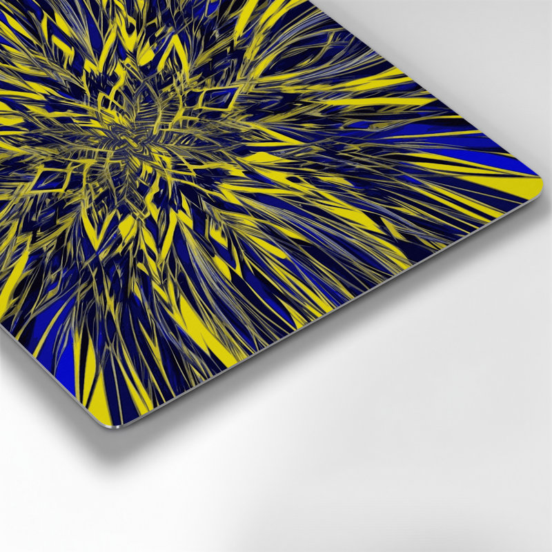 Art mural bleu op Op 17, H 192 po x l 192 po x P 0,05 po