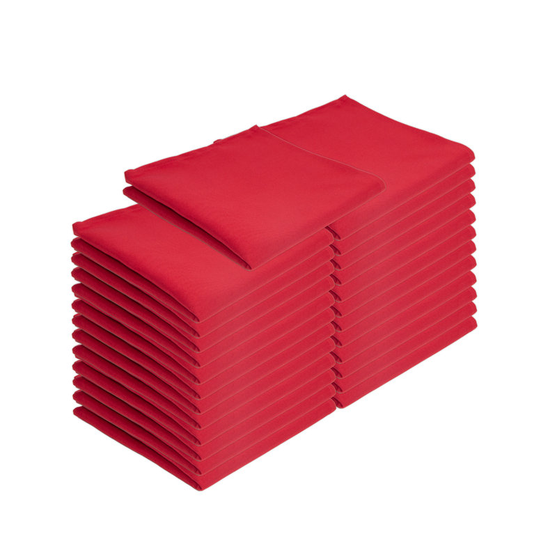 Serviette carrée en polyester, Rouge