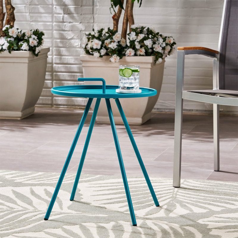 Table d'appoint en acier Rison, Sarcelle