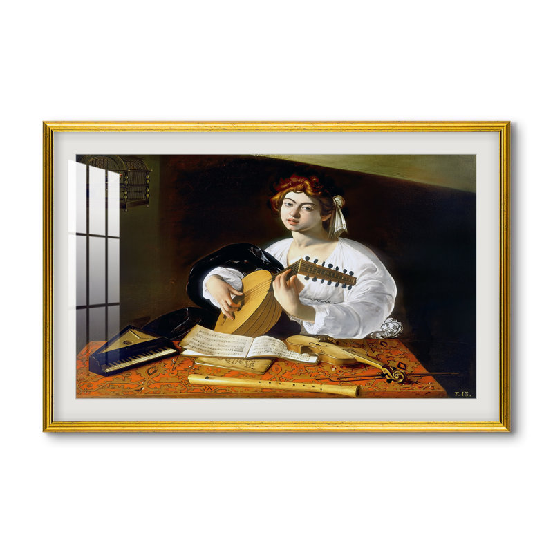 Le Joueur de luth (version Wildenstein), vers 1596 - Caravage - Estampe encadrée sur mesure, 28 po x 40 po