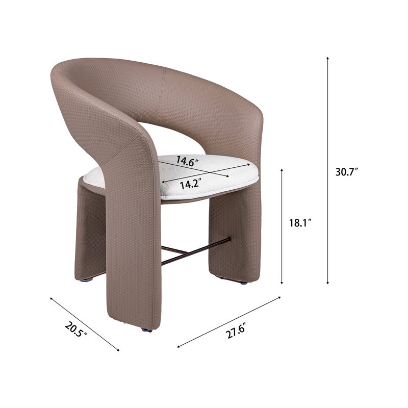 Chaise d'appoint festonnée à trois niveaux entièrement assemblée avec chenille texturée 3D et pieds en métal