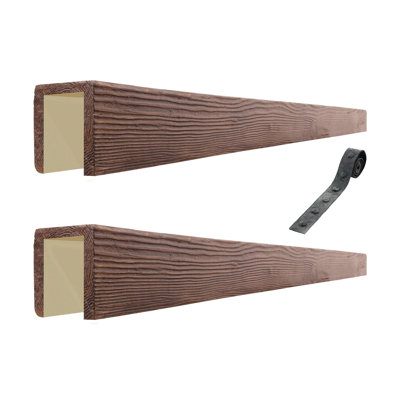 Artisan 6 in x 6 in x 94 in Sand Blasted Faux Wood Beam (2-Piece x 94 in Kit)