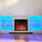 Abertamy 21 Tv Stand Electric Fireplace, Adjustable Glass Shelves, Led Lights, Port, White, Fits 32 - 62" Tvs, 58''W*15.5''D*24.4''H With Realistic Flame Appearance, Charging Socket, For-121170989