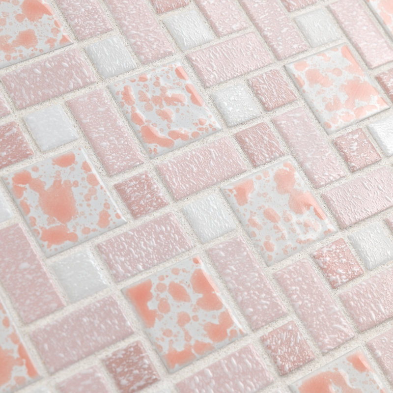 Academy Random Sized Porcelain Versailles Mosaic Wall & Floor Tile, Pink/White