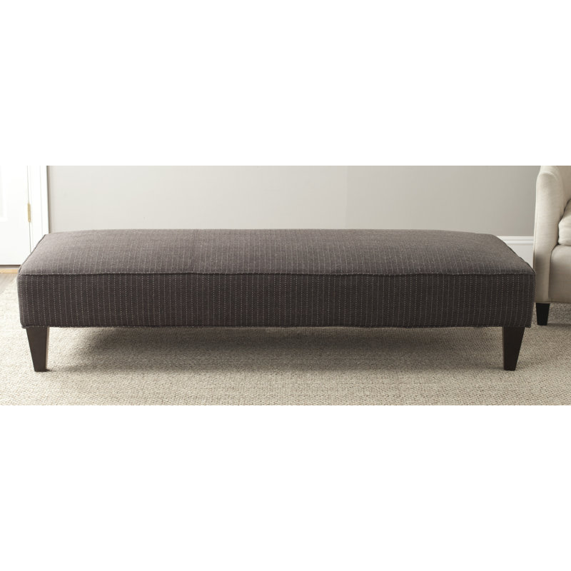Alfonsino Cotton Upholstered Bench, Dark Gray