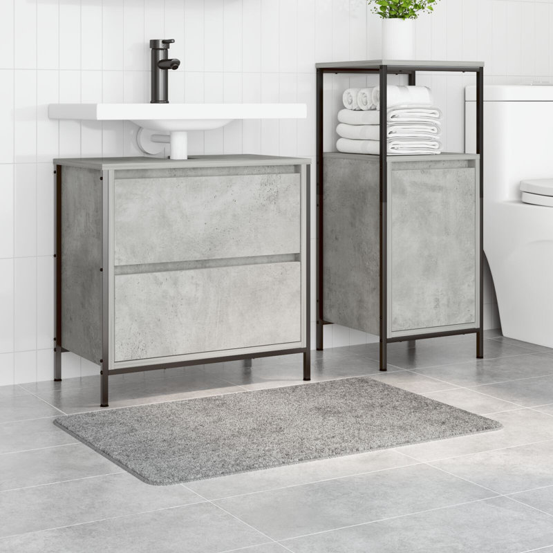 Cotton Non-Slip Bath Mats Rectangular, 60cm, 90cm, Grey
