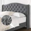 Structure de lit plateforme en velours avec base de lit et tête de lit tapissier-107650432-107650431