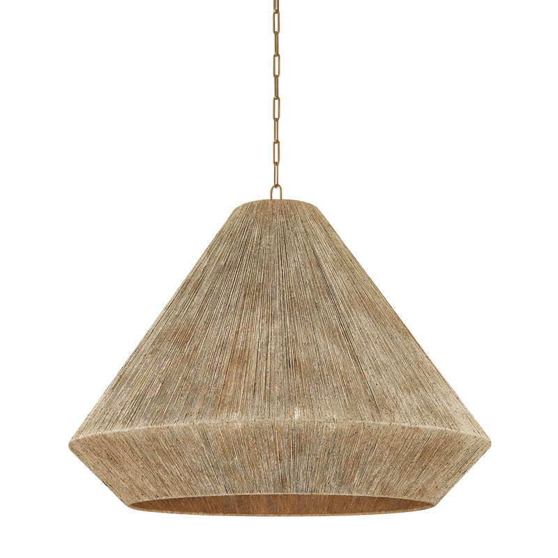 Luminaire suspendu Keats, Laiton patiné, H 31,5 po x l 40 po x P 40 po, 5 lumières