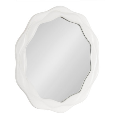 Wooden Wavy Circular Wall Mirror