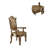 ACME Vendome Arm Chair (Set-2), Bone Synthetic Leather & Gold Patina-119232276-119232277