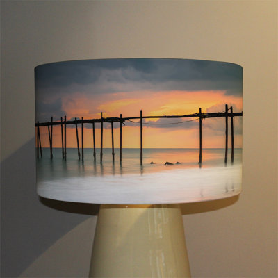 22cm H Canvas Drum Pendant Shade ( Clip On )