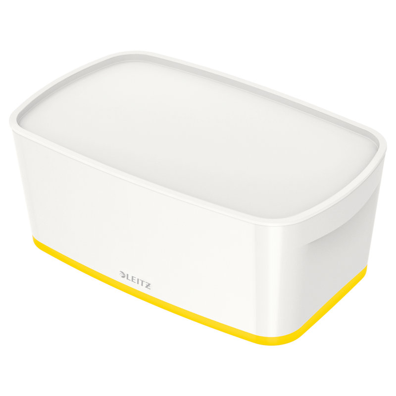 Leitz Plastic Decorative Bin, 31.8cm H x 12.8cm W x 19.1cm D, 5L, White/Yellow