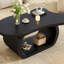Table basse 39,3 po x 23,6 po avec plateau de 1,5 po d'épaisseur, table de bout irrégulière de style crème avec pieds courbés, table d'appoint au design unique avec rebord rond, table de bout-1132174903