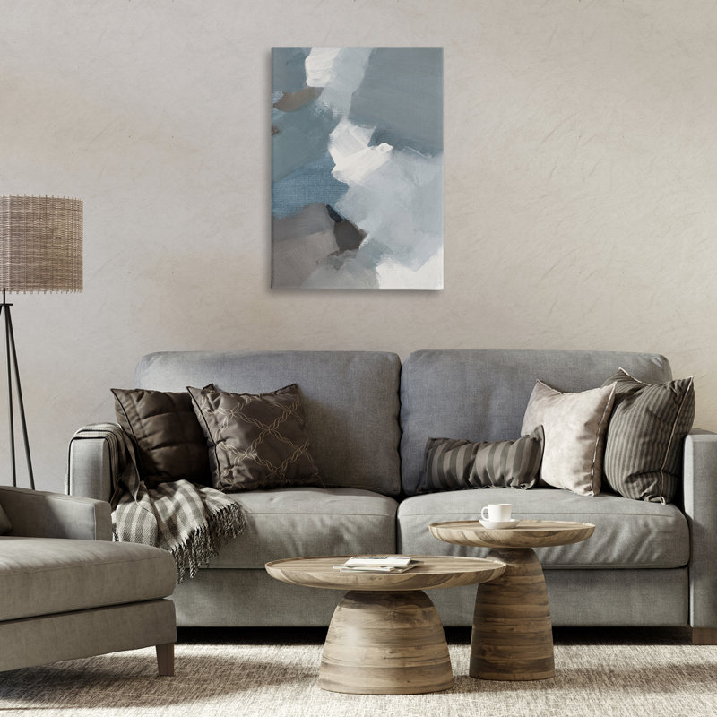 Toile abstraite gris orageux, design par Lanie Loreth, H 24 po x l 16 po