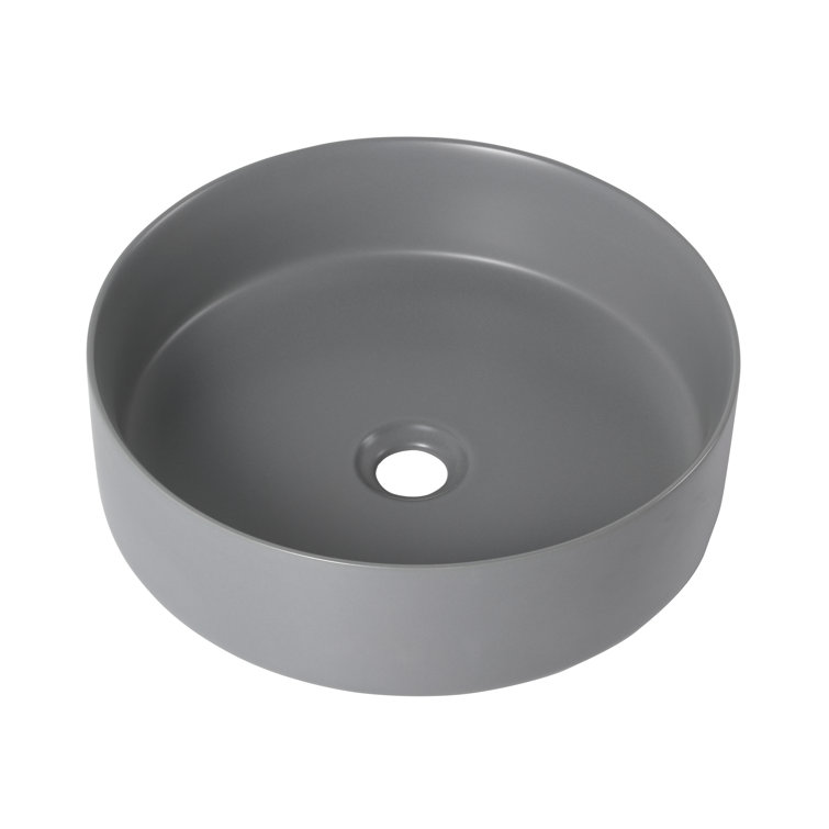 16" Ceramic Circular Vessel Bathroom Sink