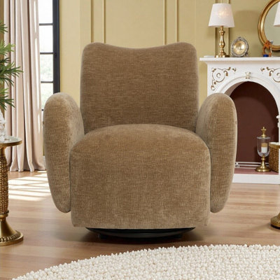 Fauteuil d'appoint pivotant à 360 ° en chenille pour le salon, le bureau ou les loisirs