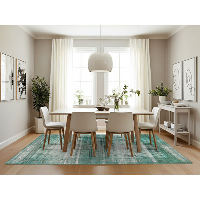 Tapis traditionnel vert / beige