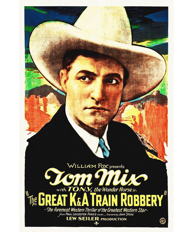 Art graphique sur toile tendue avec galerie d'archives Trinx Hollywood, Tom Mix, The Great Train Robbery