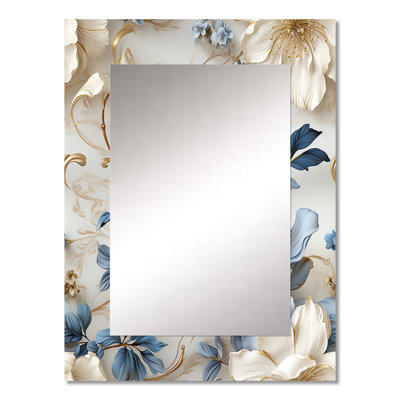 Leggett Ethereal Rococo Flourish Victorian Pattern - Floral Large Mirror, Cottage Unique Wall Mirror Decor, Printed Metal Art