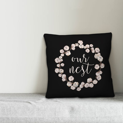  Our Nest Cotton Wreath Lumbar Pillow