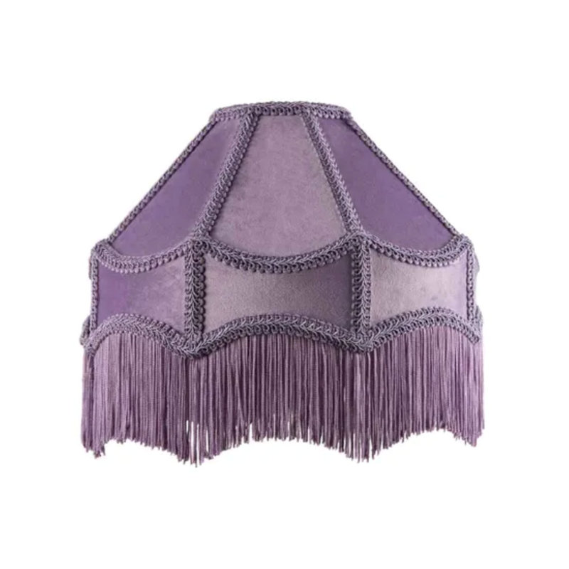 19cm H Velvet Lamp Shade in Purple