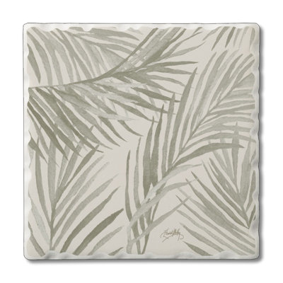 Palm Fronds 1 Pack Single Absorbent Stone Coaster