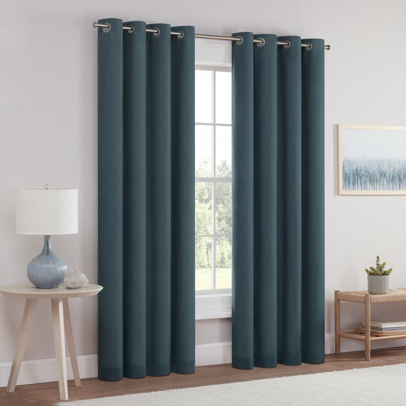 Blackout Curtain Single Panel, 50" W x 63" L, Blue