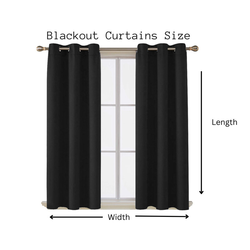 Jeffro Pair of Eyelet Blackout Curtain Panels, 228.6cm Width x 137.16cm Drop, Red