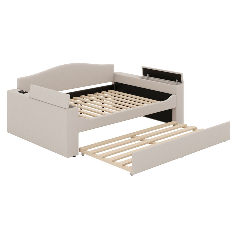 Lit de jour rembourré Beora, Beige