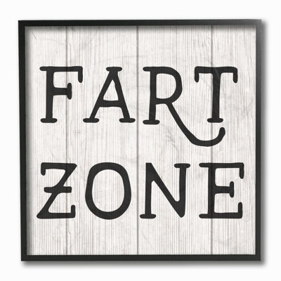 " Black And White Planked Look Fart Zone Sign " by Daphne Polselli
