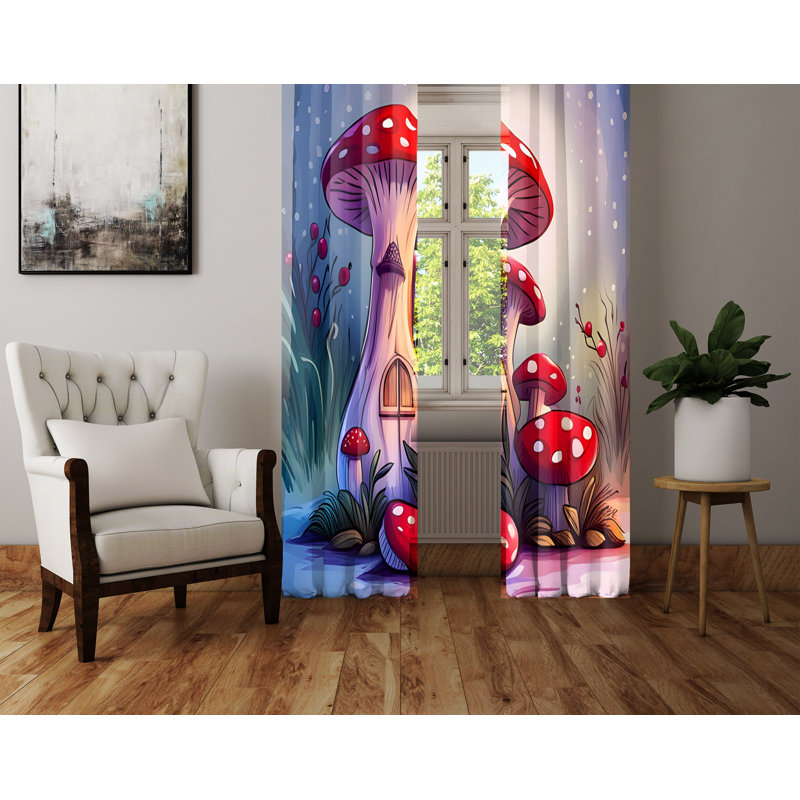 Paire de rideaux semi-transparents en polyester Aidden, L 20 po x L 82 po