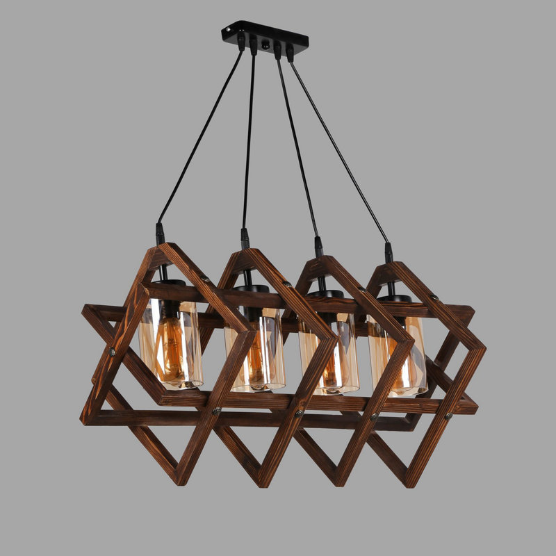 Baughman 4 - Light Black Cluster Pendant, Walnut