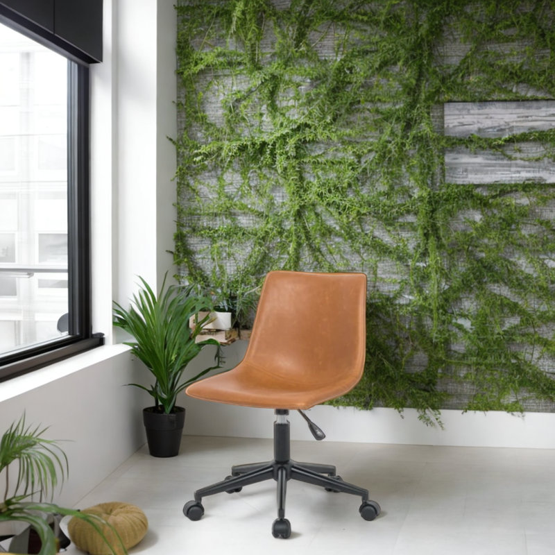 Chaise de bureau Pativar, Brun clair
