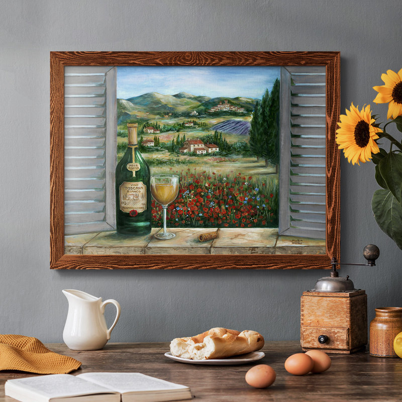 Blanc toscan et coquelicots - Reproduction de photo sur toile, Érable, H 26 po x l 38 po x P 1,5 po