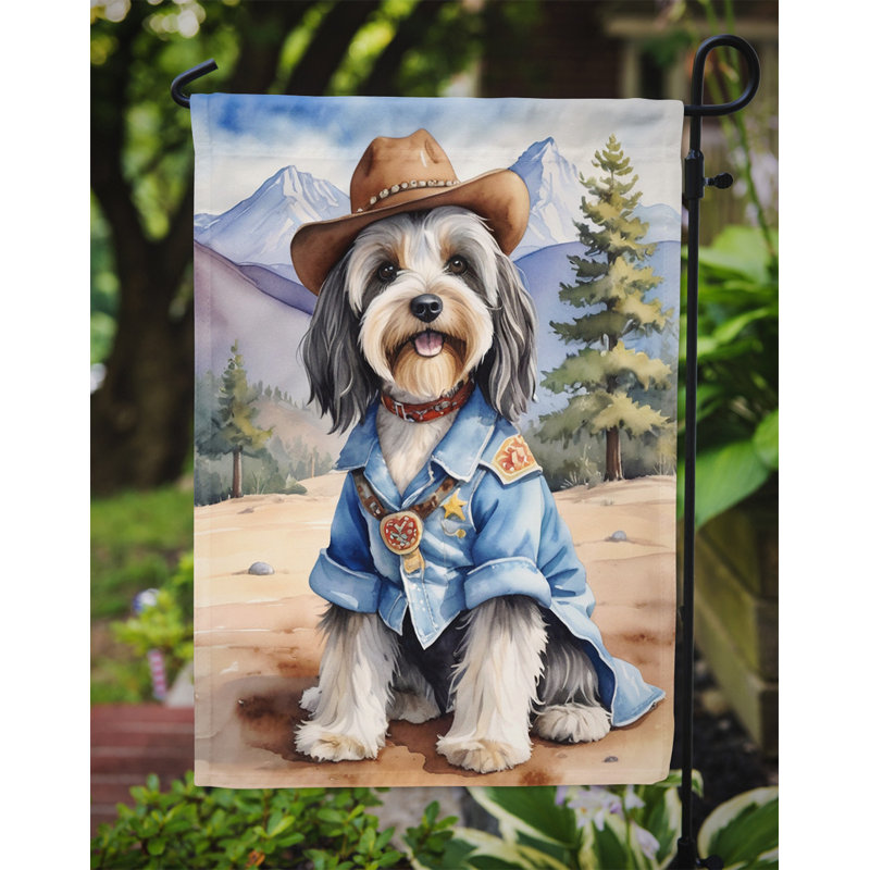 Drapeau Cowboy Welcome Garden, Terrier tibétain