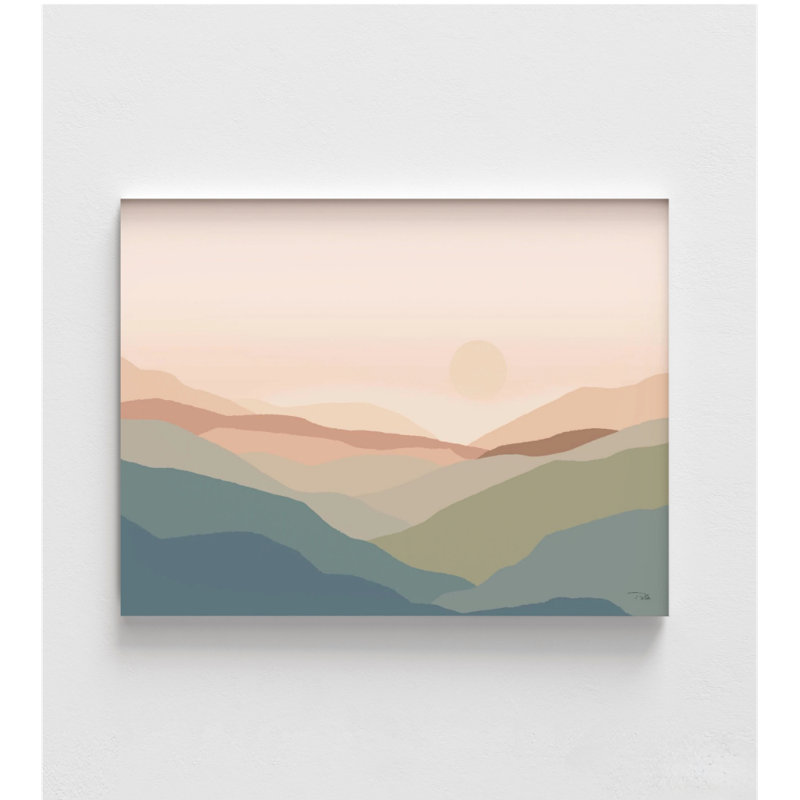 Art mural impression de lever de soleil, paysage encadré, décoration murale nature minimaliste, décoration murale colorée, art mural encadré, art mural surdimensionné