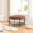 30.9 Upholstered Round Ottoman Coffee Table Foot Rest With Metal Legs-1398779583