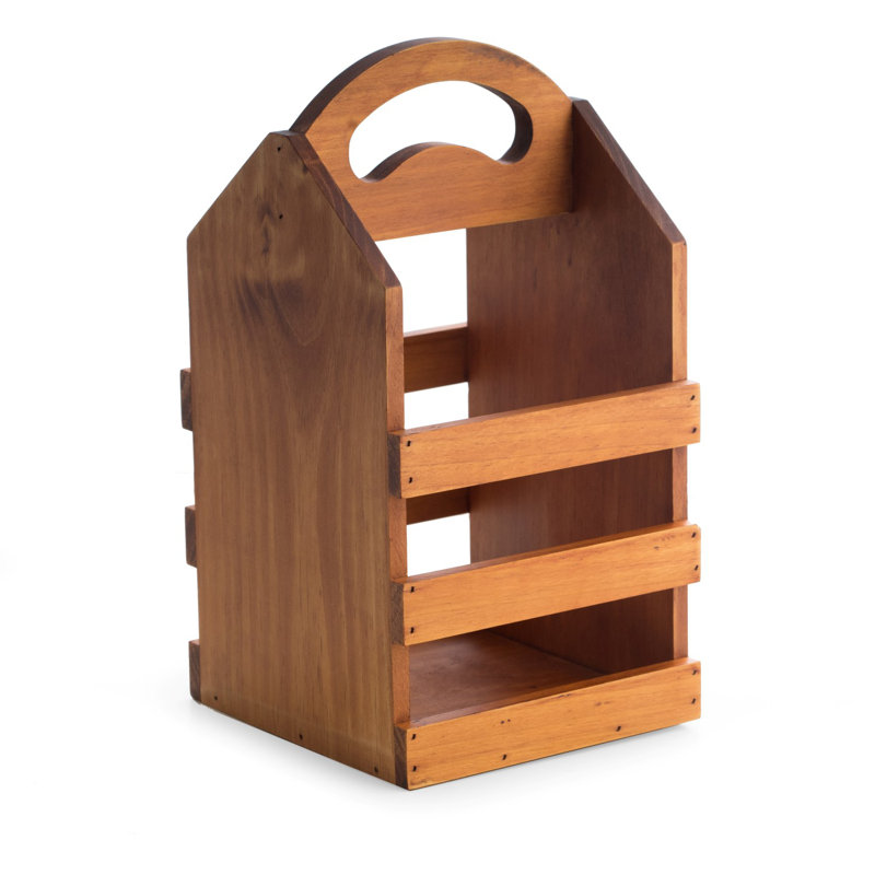 Trott Solid Wood Tabletop Wine Bottle Rack, Brown