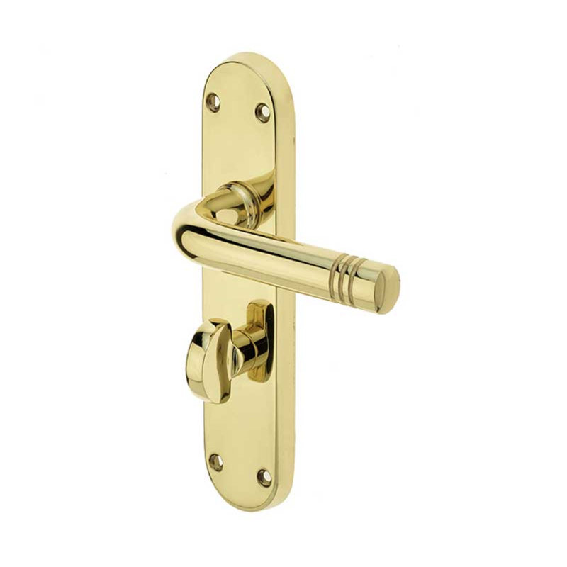 Porto Privacy Door Handle, Polished Brass