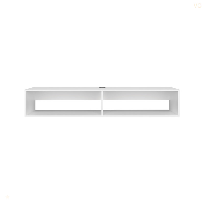 TV Stand 10.4" H, With 2 Shelves, White