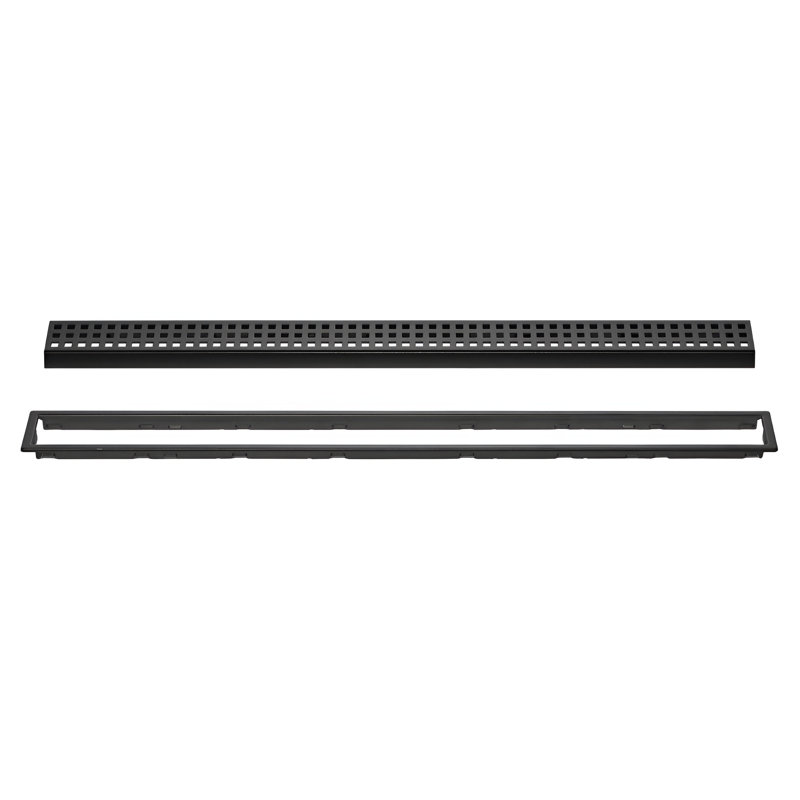 Grille carrée 60 po - noir mat, cadre 3/4 po Schluter® KERDI -LINE