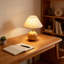 Lampe de table en bois avec abat-jour en lin, lampe de chevet à base de bois naturel pour table de chevet ou bureau de salon, éclairage ambiant rustique moderne, ampoule non incluse