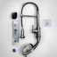 Robinet de cuisine de style industriel avec douchette rétractable, poignée simple, installation à 1 ou 3 trous, finition en acier inoxydable et chrome
